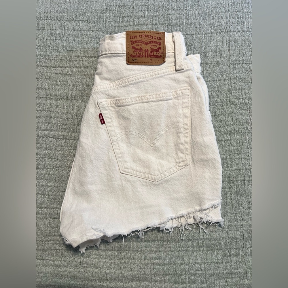 Levi's 501 Cream Denim Shorts